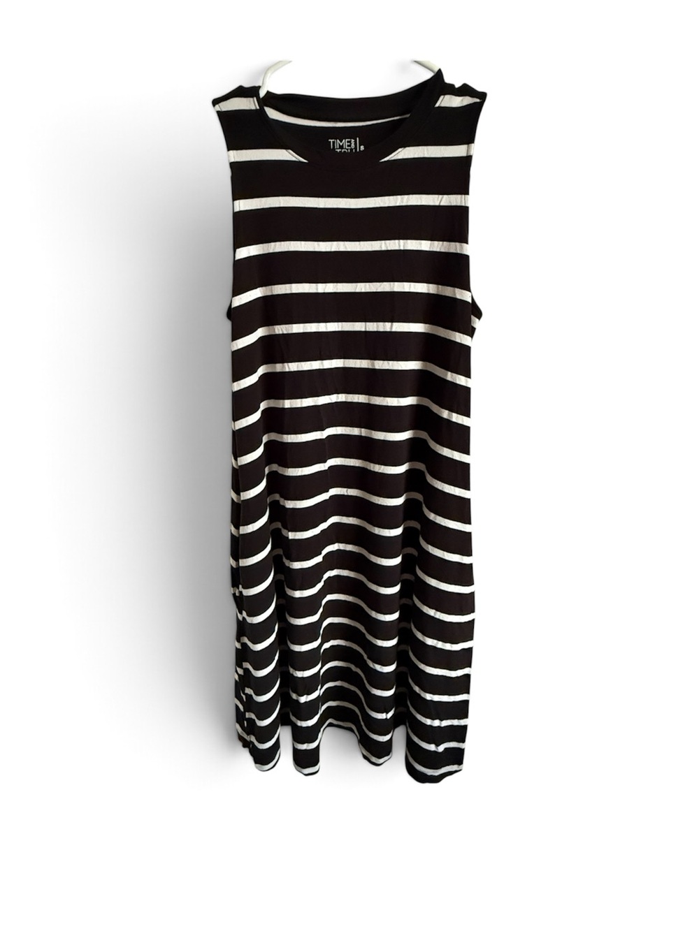 Black and White Striped Sleeveless Dress